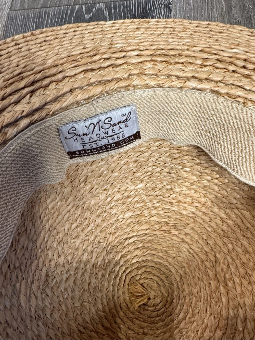 Braided Raffia Sun Hat with Bead Accent - Natural